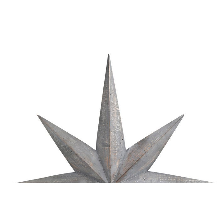 Wooden 3D Bursting Star Wall Decor with Back Hanger, Set of Two, Gray