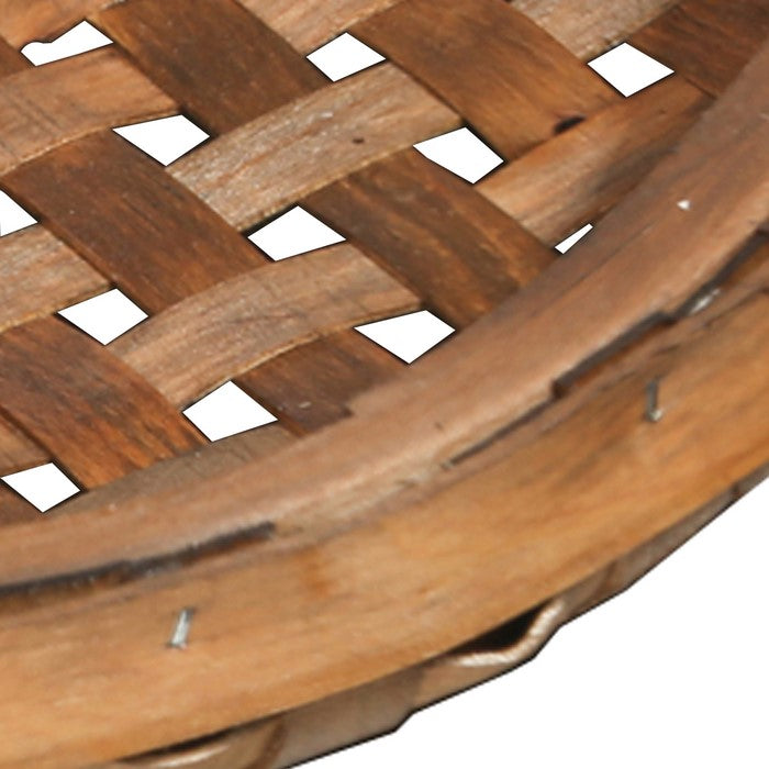 Classic Style Oval Tobacco Basket with Weave Pattern, Set of 3, Brown