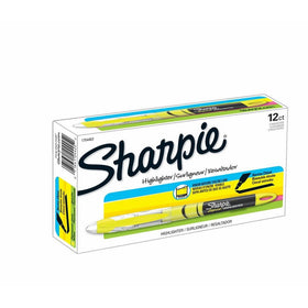 Sharpie Highlighters, Chisel Tip, Fluorescent Yellow, 12-Count