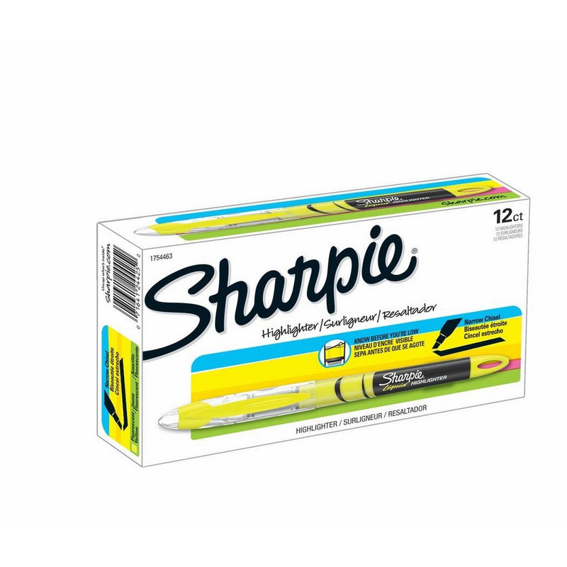 Sharpie Highlighters, Chisel Tip, Fluorescent Yellow, 12-Count