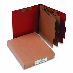ACCO 15036 ACCO Pressboard 25-Point Classification Folder, Ltr, 6-Section, Earth Red, 10/Bx