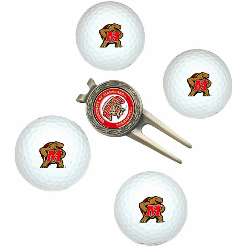 NCAA Maryland Terrapins 4 Golf Ball And Divot Tool Set