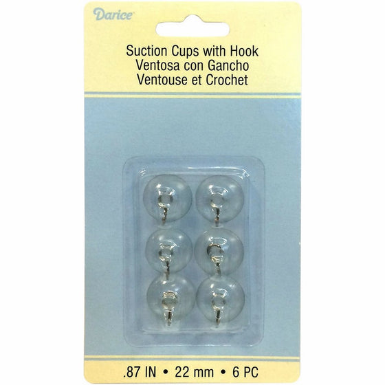 Darice Suction Cup with Hooks, 22mm, Clear