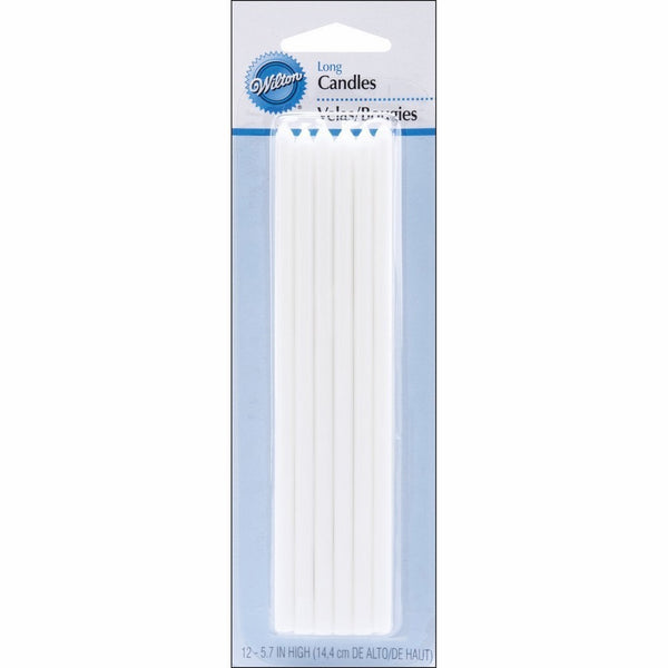 Wilton W2811773 Birthday Candles, 5.875-Inch, White, 12-Pack