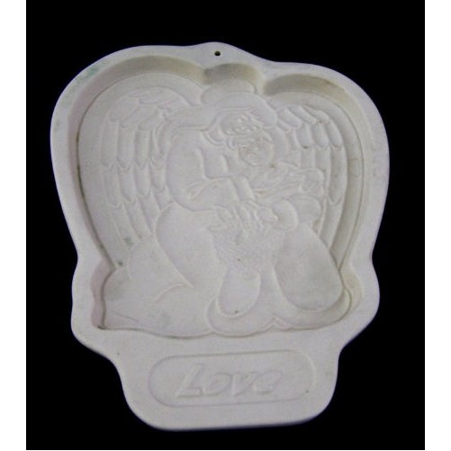 Longaberger Pottery Cookie Mold: 1995 Angel Series - Love