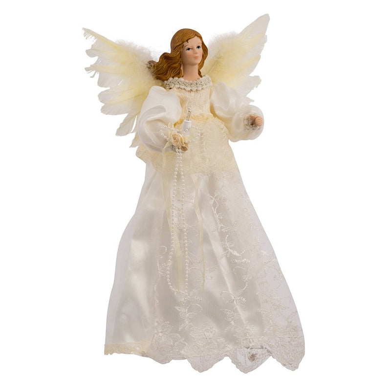 Kurt Adler Indoor 10 Light 14-1/2-Inch Ivory Angel Treetop