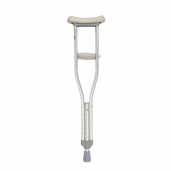 Drive Medical Aluminum Crutch with Comfortable Underarm Pad and Handgrip, Gray, Pediatric