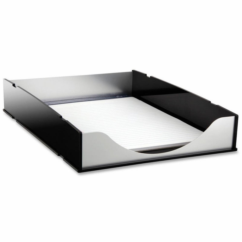 Kantek Letter Tray, 13.25 x 10.25 x 2.25 Inches, Black Acrylic and Aluminum (BA310)