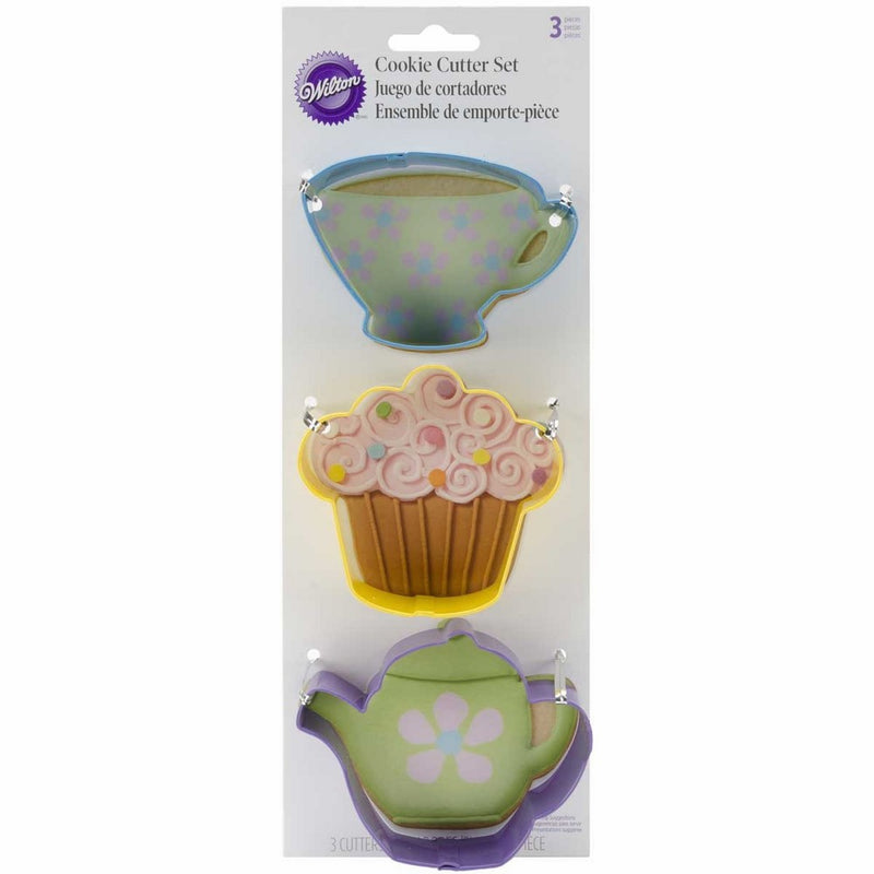 Wilton Tea Party Colored Metal Cutter Set, 3-Piece