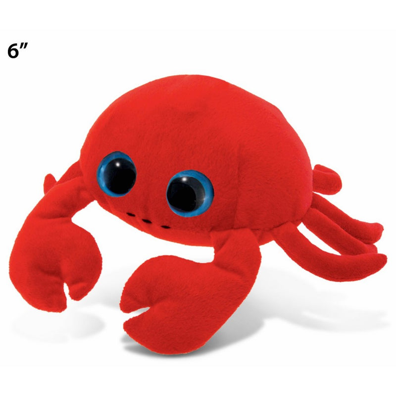 Puzzled Big Eye Red Crab Plush, 6"