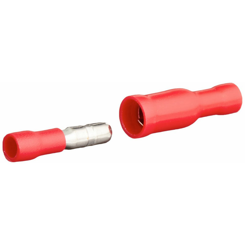 50pcs Premium Brass 18-22 (RED) Gauge Male-Female Solderless Crimp Bullet Plug Connectors