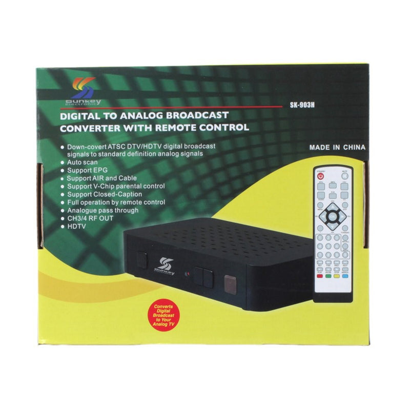 Sunkey Sk-903h Digital to Analog Broadcast Converter with Remote Control Hdmi and USB