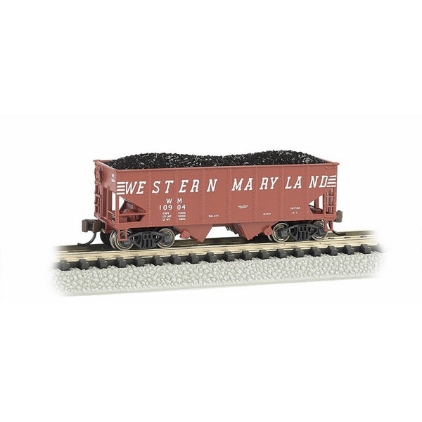 Bachmann Industries USRA 55-Ton 2-Bay Hopper Western Maryland (Speed Lettering) Train Car, N Scale