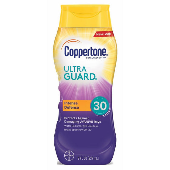 Coppertone UltraGuard Sunscreen Lotion SPF 30 8 oz (Pack of 3)