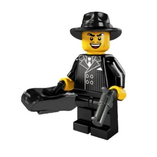 LEGO Minifigures Series 5 Gangster COLLECTIBLE Figure sneaky rotten crook pinstripe suit hat trick violin case