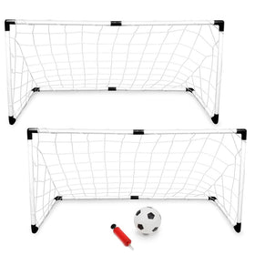 K-Roo Sports Youth Soccer Goals with Soccer Ball and Pump (Set of 2)