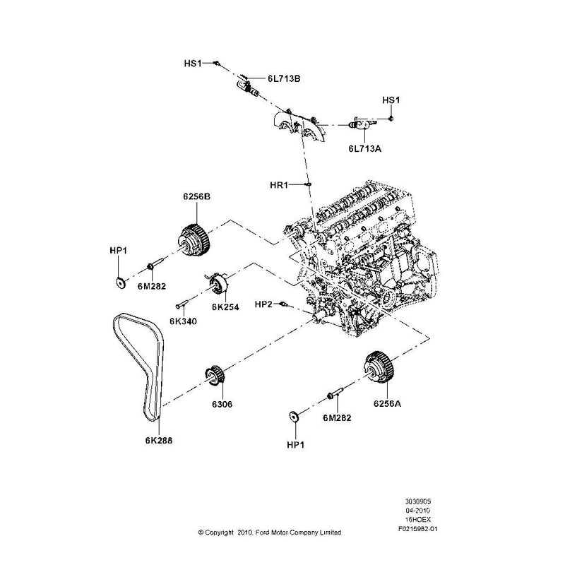 Ford BE8Z-6M280-A, Engine Variable Timing Solenoid