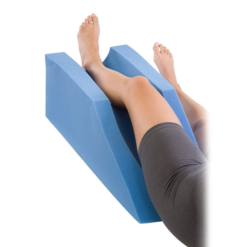 Procare Foam Leg Elevator Cushion - Support and Elevation Pillow for Surgery, Injury, or Rest - 10in Height x 31.5in Length - 79-90191 - Blue