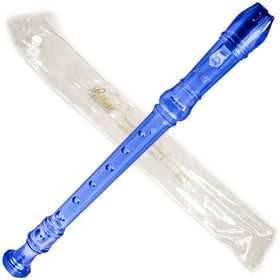 Paititi Soprano Recorder 8-Hole With Cleaning Rod Carrying Bag, Transparent Blue Color, Key of C