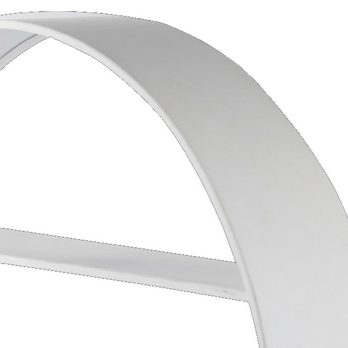 Round Metal Wall Shelf with 2 Tier Storage , White