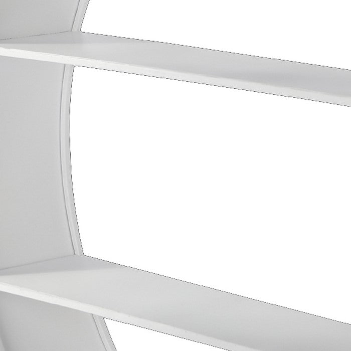 Round Metal Wall Shelf with 2 Tier Storage , White