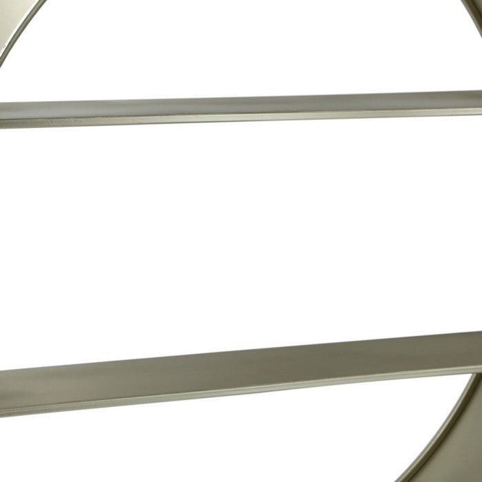 Round Metal Wall Shelf with 2 Tier Storage , Silver