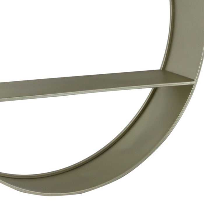 Round Metal Wall Shelf with 2 Tier Storage , Silver