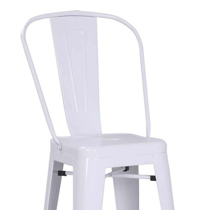 Metal Frame Chair with Vertical Slat, Set of 2, White