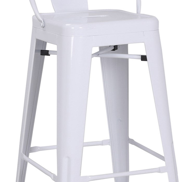 Metal Frame Chair with Vertical Slat, Set of 2, White