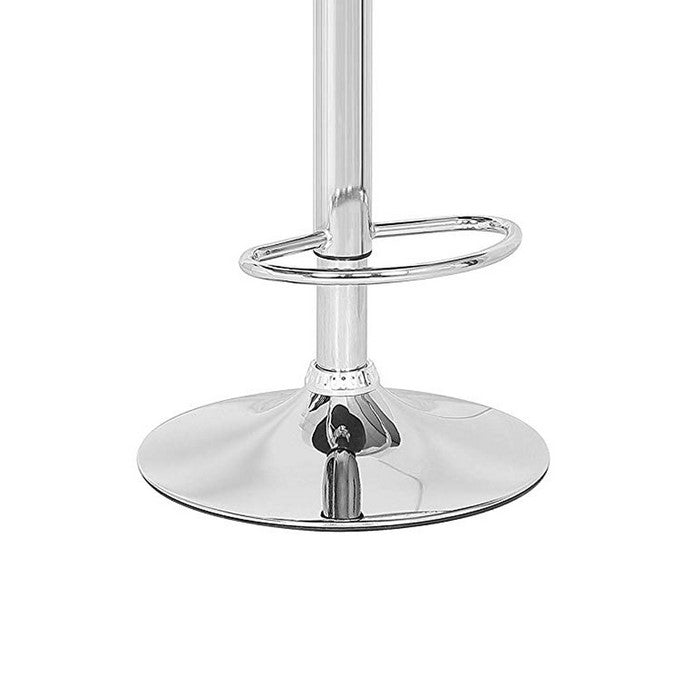 Bucket Seat Swivel Metal Barstool with Leatherette Seating, Chrome and Black