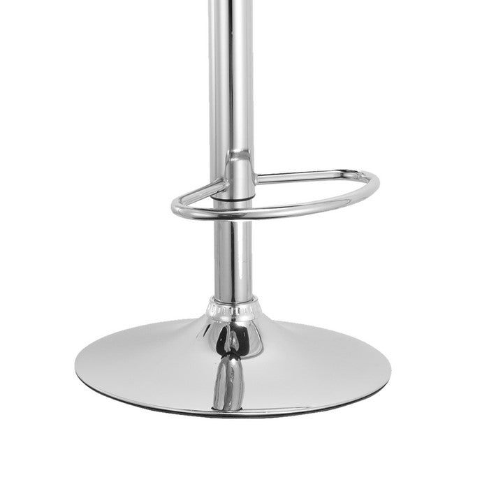 Leatherette Upholstered Metal Barstool with Bucket Seat, Black and Chrome
