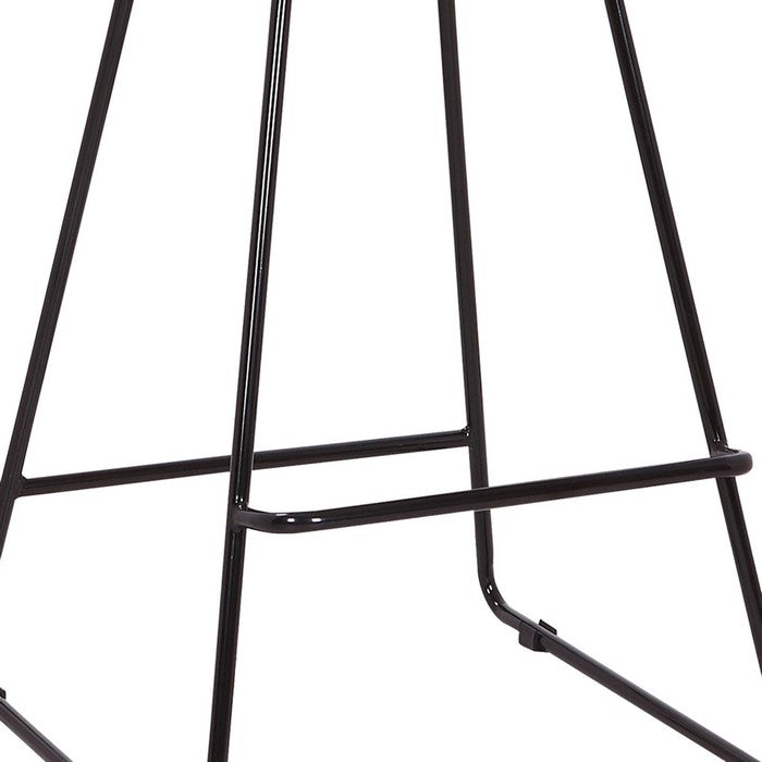 Wooden Saddle Seat Barstool with Metal Sled Base, Oak Brown and Black
