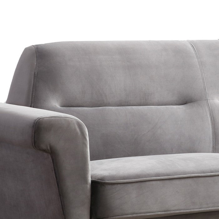Fabric Upholstered Sofa with Key Arms and Canonical Legs, Dark Gray