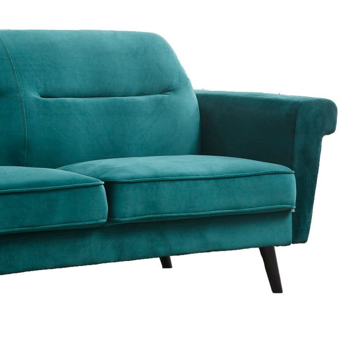 Fabric Upholstered Sofa with Key Arms and Canonical Legs, Green