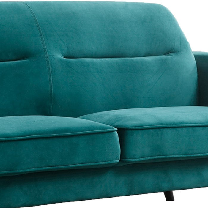 Fabric Upholstered Sofa with Key Arms and Canonical Legs, Green