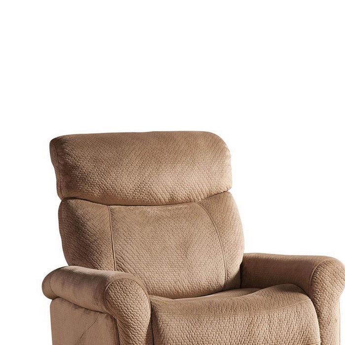 Textured Fabric Power Recliner Lift Chair with Tufted Details, Brown