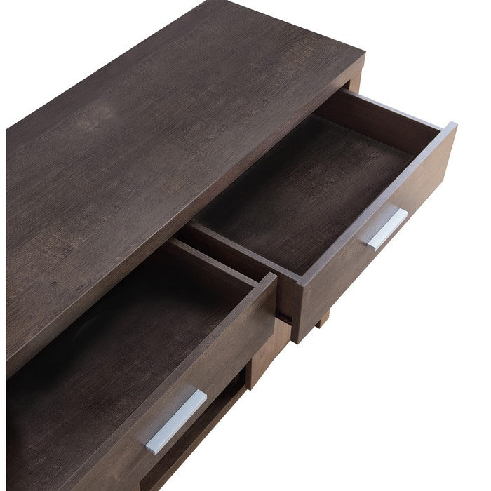 Wooden Buffet with 2 Drawers and 2 Door Cabinets, Walnut Oak