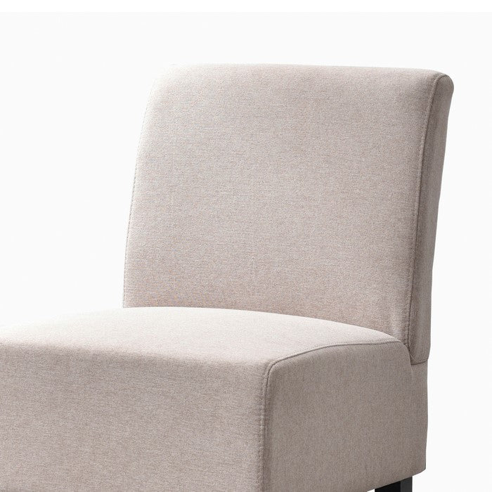 Fabric Upholstered Chair with Tapered and Flared Legs, Brown and Black