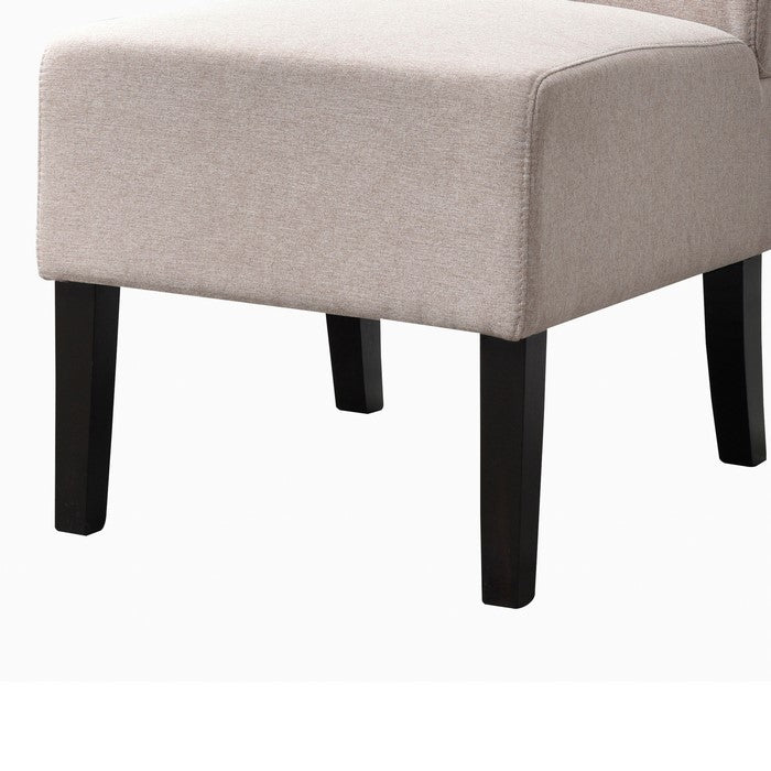 Fabric Upholstered Chair with Tapered and Flared Legs, Brown and Black
