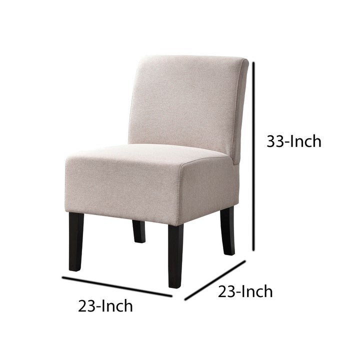 Fabric Upholstered Chair with Tapered and Flared Legs, Brown and Black