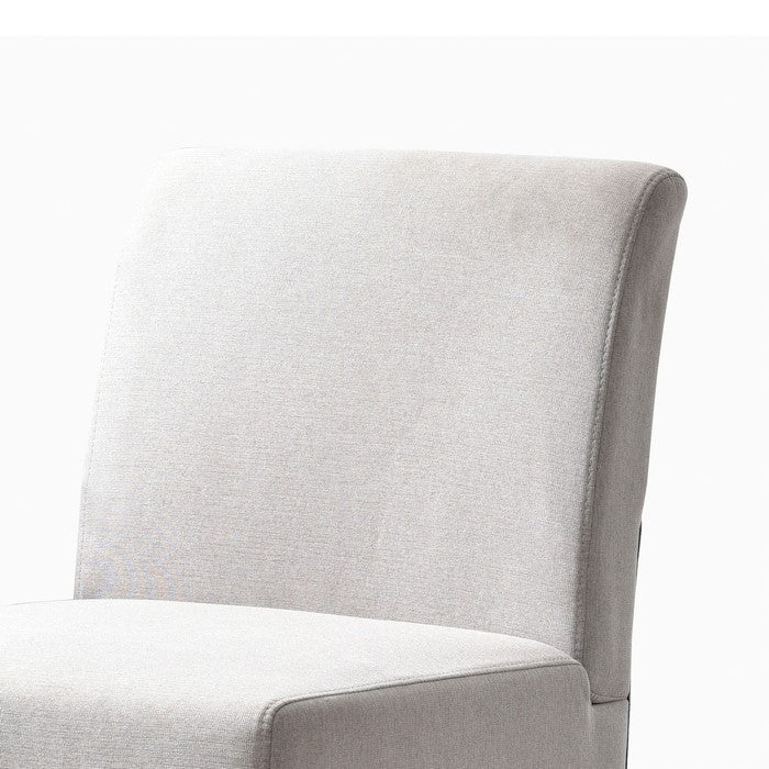 Fabric Upholstered Chair with Tapered and Flared Legs, Gray and Black