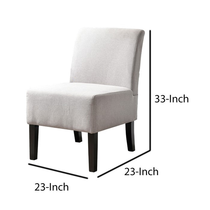 Fabric Upholstered Chair with Tapered and Flared Legs, Gray and Black