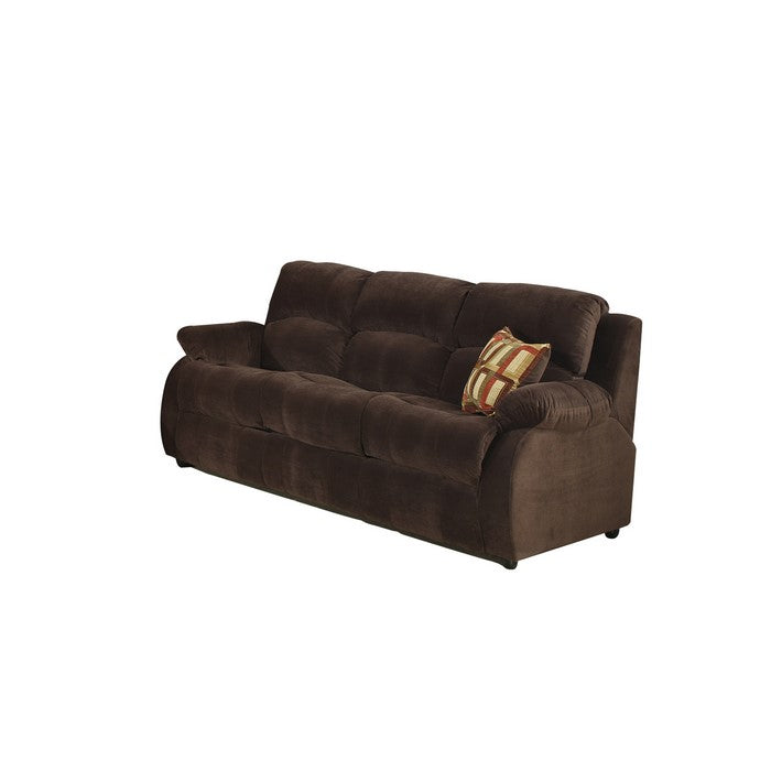 Fabric Upholstered Recliner Queen Size Sofa Bed with Pillow Arms,Dark Brown