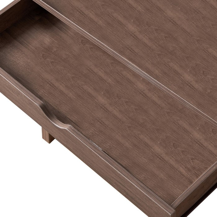 Ladder Shape Wooden Desk with Slanted Legs, Hazelnut
