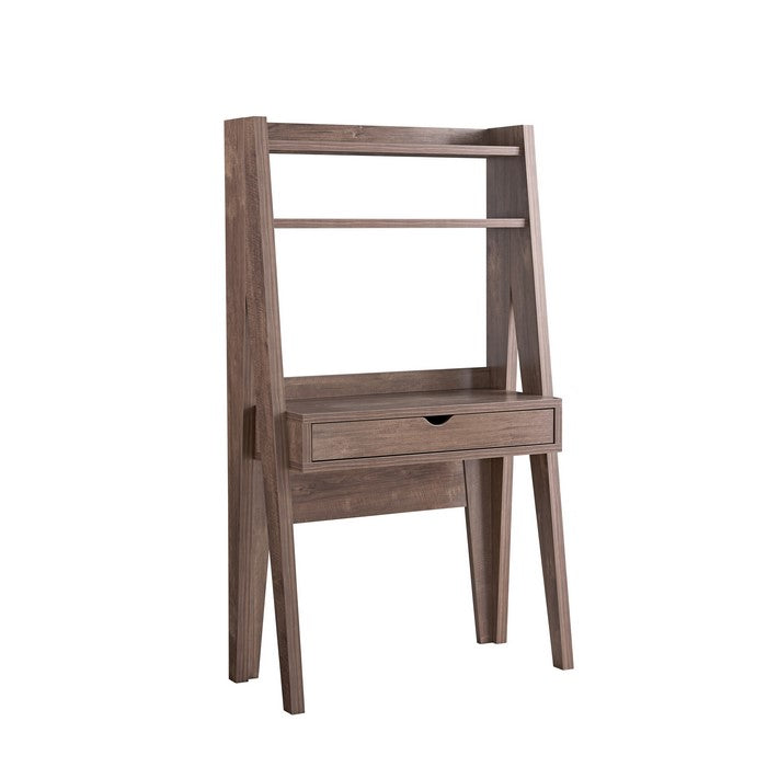 Ladder Shape Wooden Desk with Slanted Legs, Hazelnut