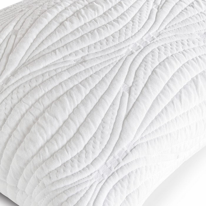 Textured Fabric Memory Foam Queen Size Pillow with Visco Gel, White