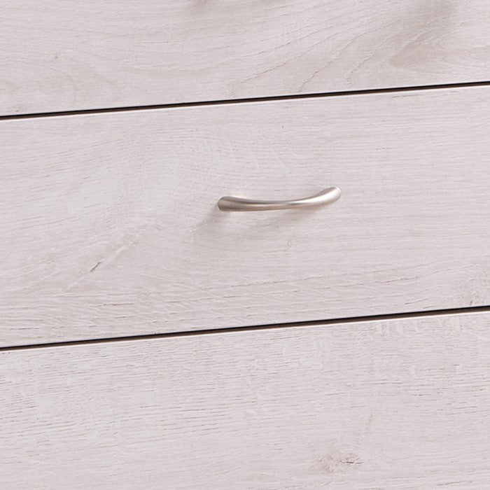 Wooden File Cabinet with Casters and 3 Drawers, White Oak