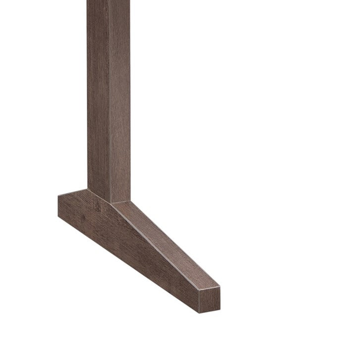 Rectangular Wooden Frame Desk with T Shape Base, Walnut Oak Brown