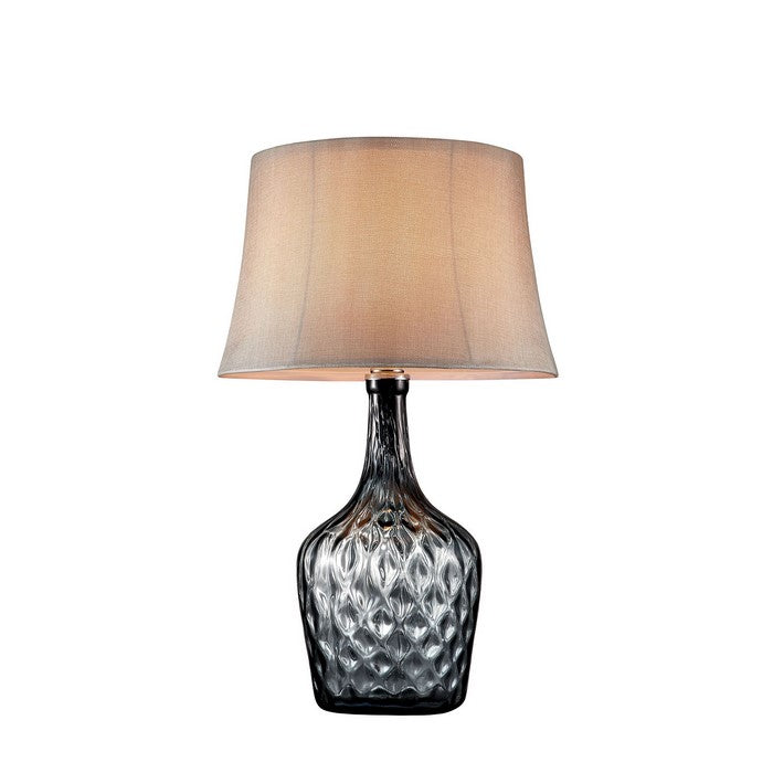 Contemporary Table Lamp with Hand Blown Glass Pattern., Gold and Gray
