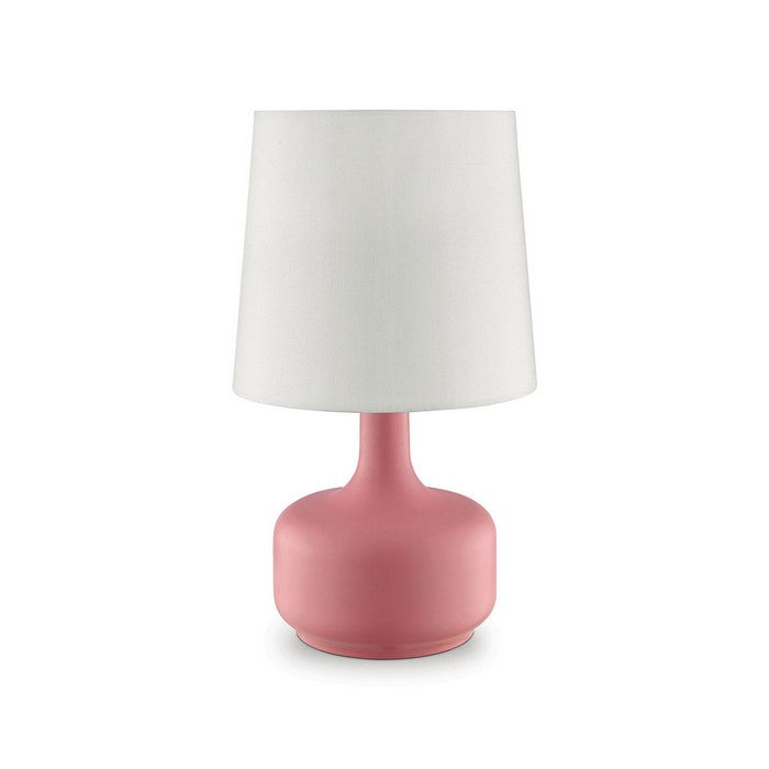 Contemporary Table Lamp with Pot Belly Base with Matte Pink Finish, Pink